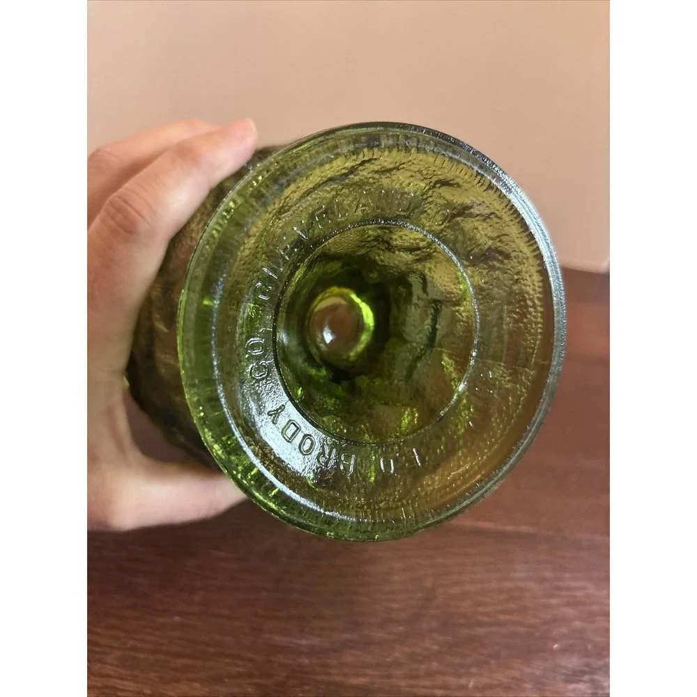 E.O. Brody Green Glass Goblet 1960's Vintage Candy Dish Planter Compote A102